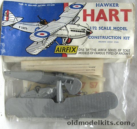 Airfix 1/72 Hawker Hart - Bagged Kit With Header, 1398 plastic model kit